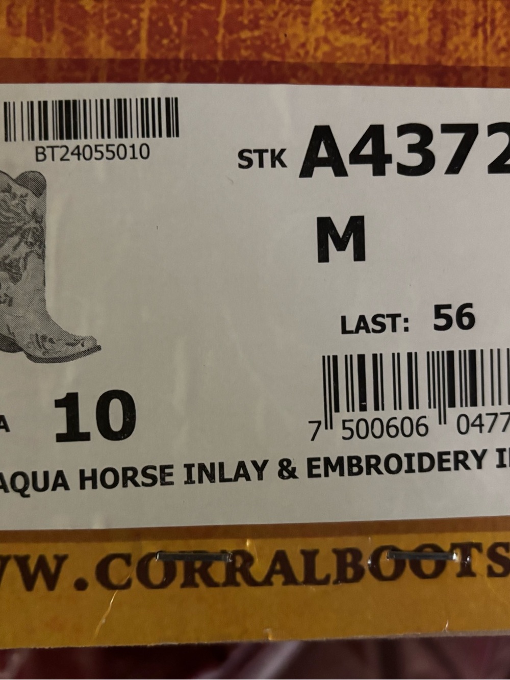 Nwt Corral Aqua Horse Inlay Iridescent Boots Sz 10 - Picture 4 of 4